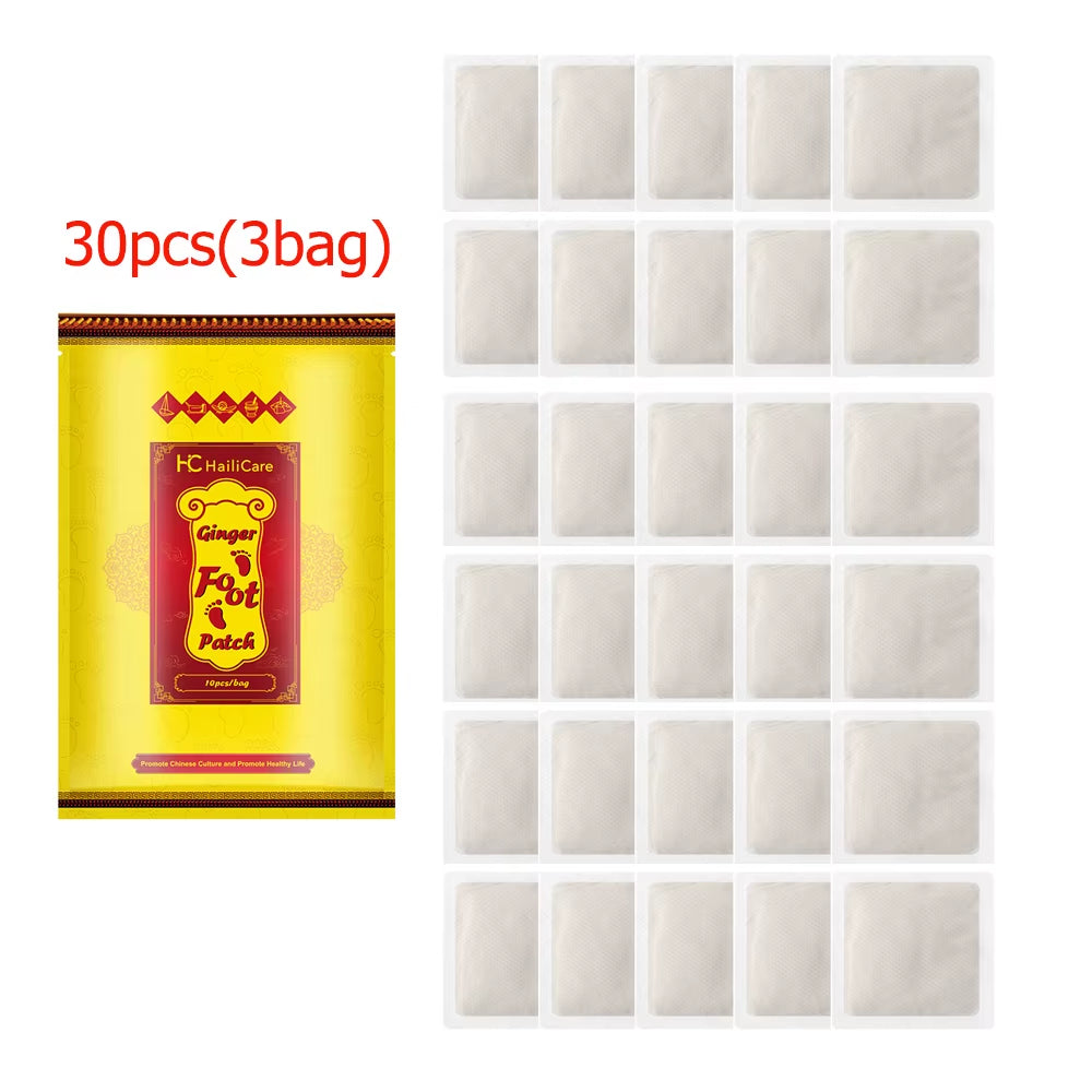 Natural Herbal Ginger Foot Patch Detox Foot Stickers 10/20/30Pcs Weight Loss Relieve Stress Relaxation Deep Cleansing Help Sleep