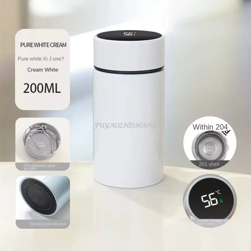 200ML Smart Thermos Water Bottle Intelligent Temperature Display Stainless Steel Vacuum Flasks Thermoses with Filter Tee Cup