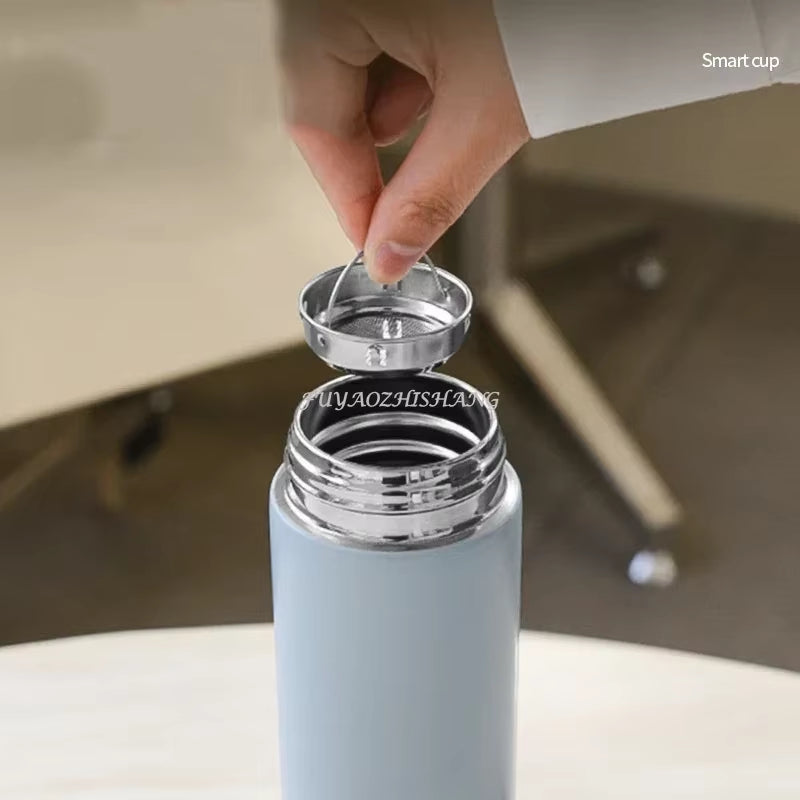 200ML Smart Thermos Water Bottle Intelligent Temperature Display Stainless Steel Vacuum Flasks Thermoses with Filter Tee Cup