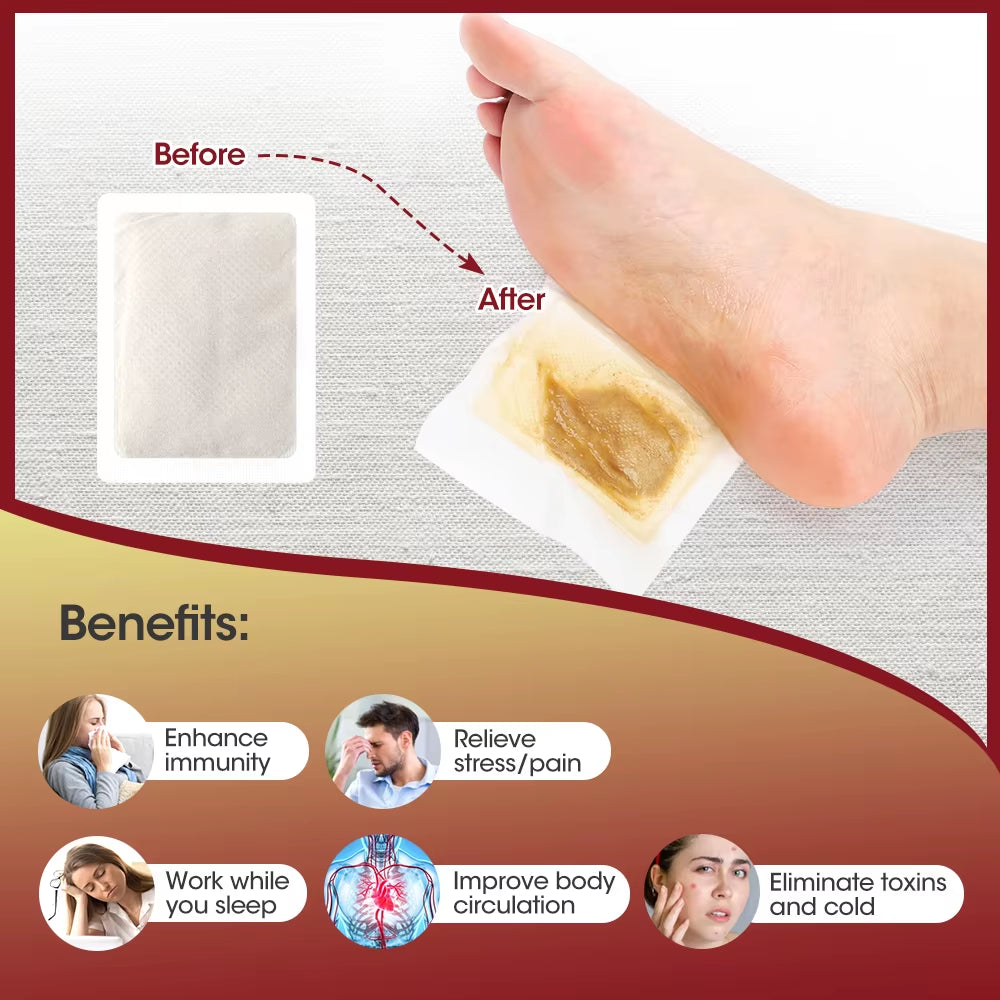 Natural Herbal Ginger Foot Patch Detox Foot Stickers 10/20/30Pcs Weight Loss Relieve Stress Relaxation Deep Cleansing Help Sleep