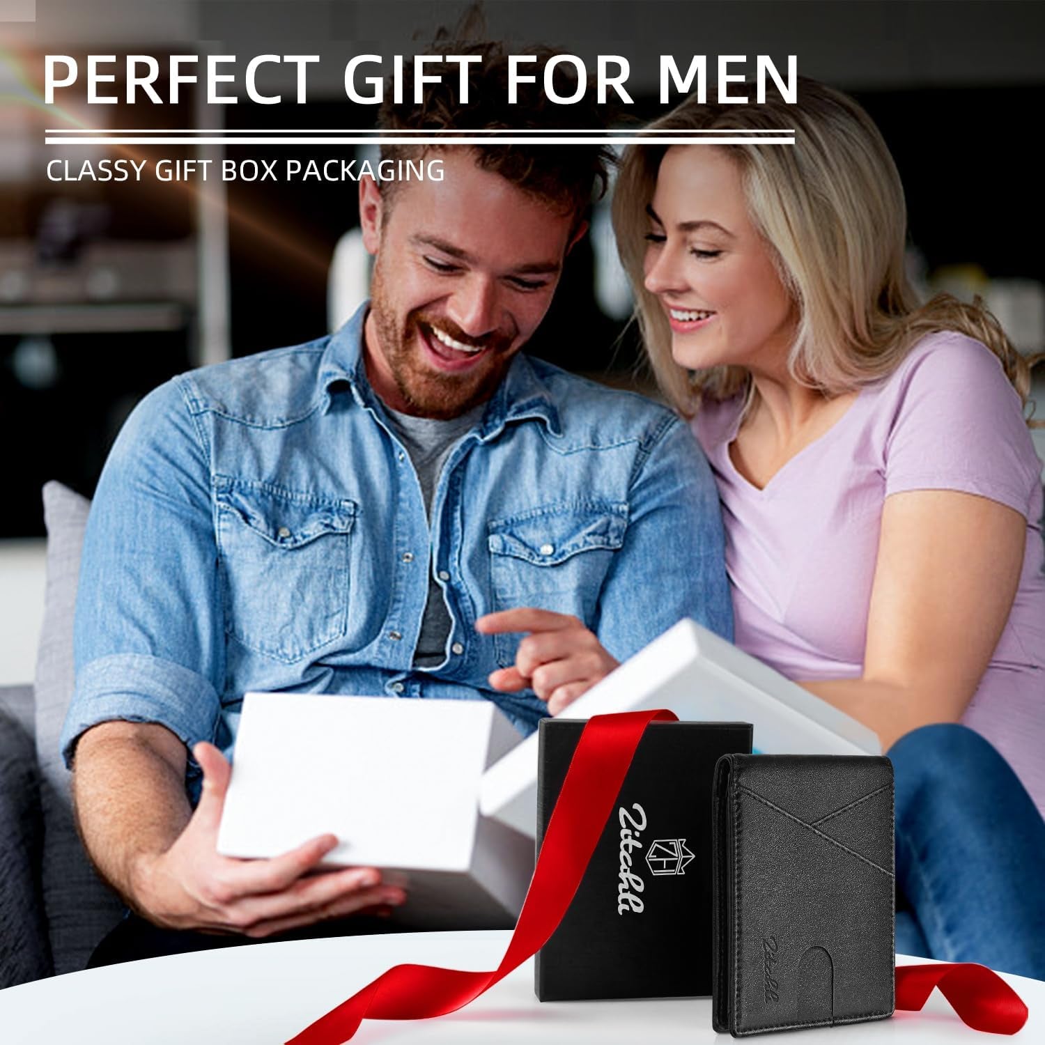 Wallet for Men Slim 11 Credit Card Holder RFID Blocking Small Men'S Wallet Bifold Minimalist Front Pocket with Mens Gifts Box