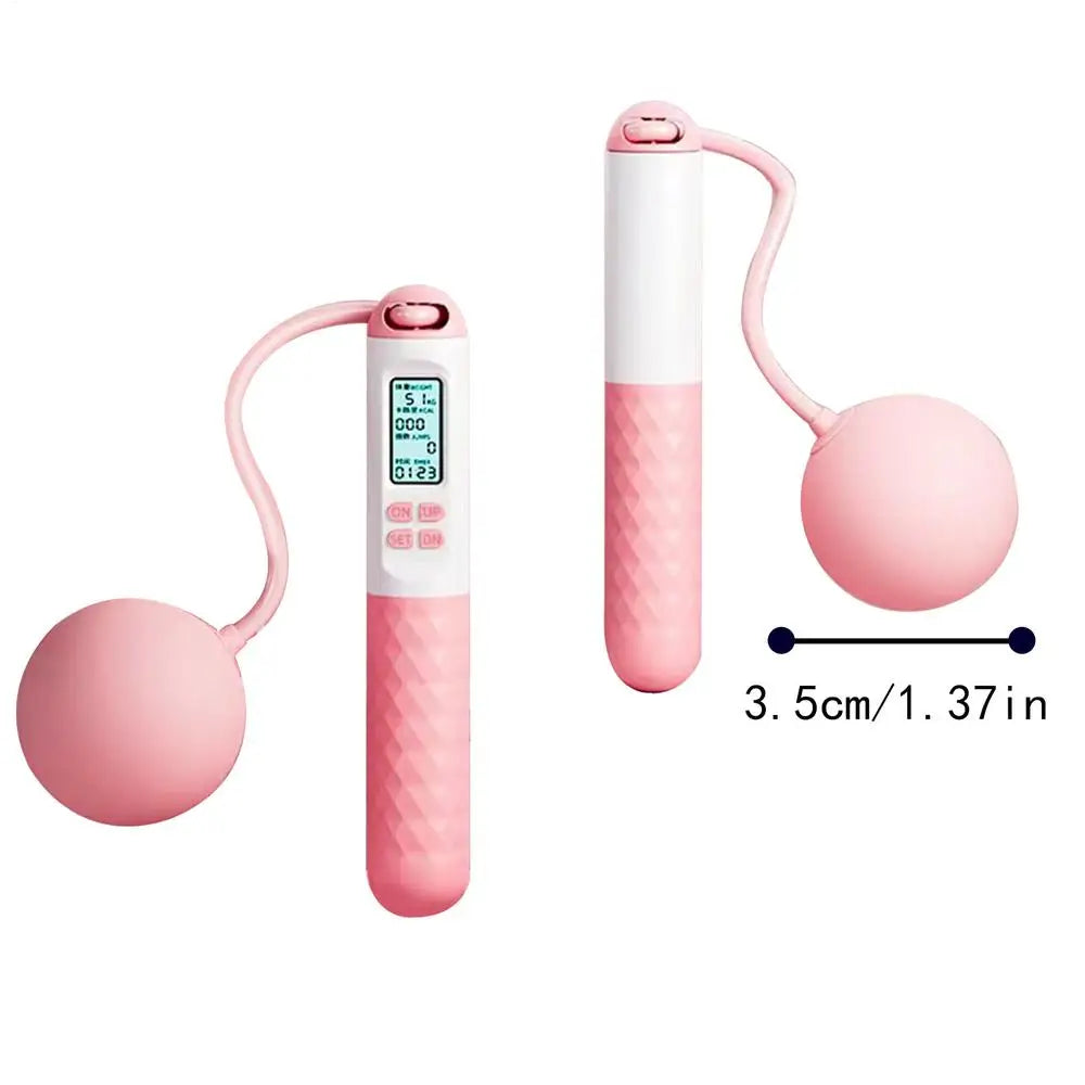 Ropeless Jump Rope with Counter Fitness Weighted Skipping Rope Smart Cordless Ball-Weighted Digital Counting Jump Rope