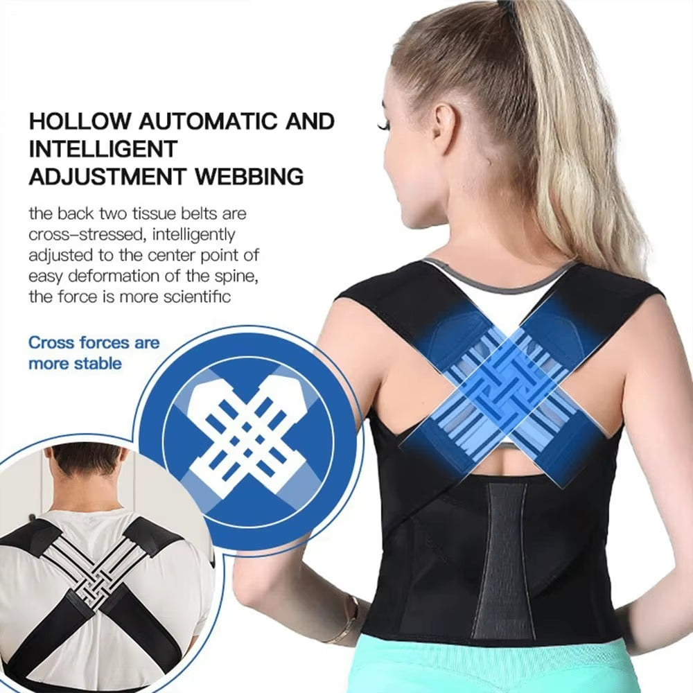 Adjustable Back Posture Belt Office Home Gym Unisex Improve Spine Clavicle Brace Posture Vest Back Posture Corrector Belt