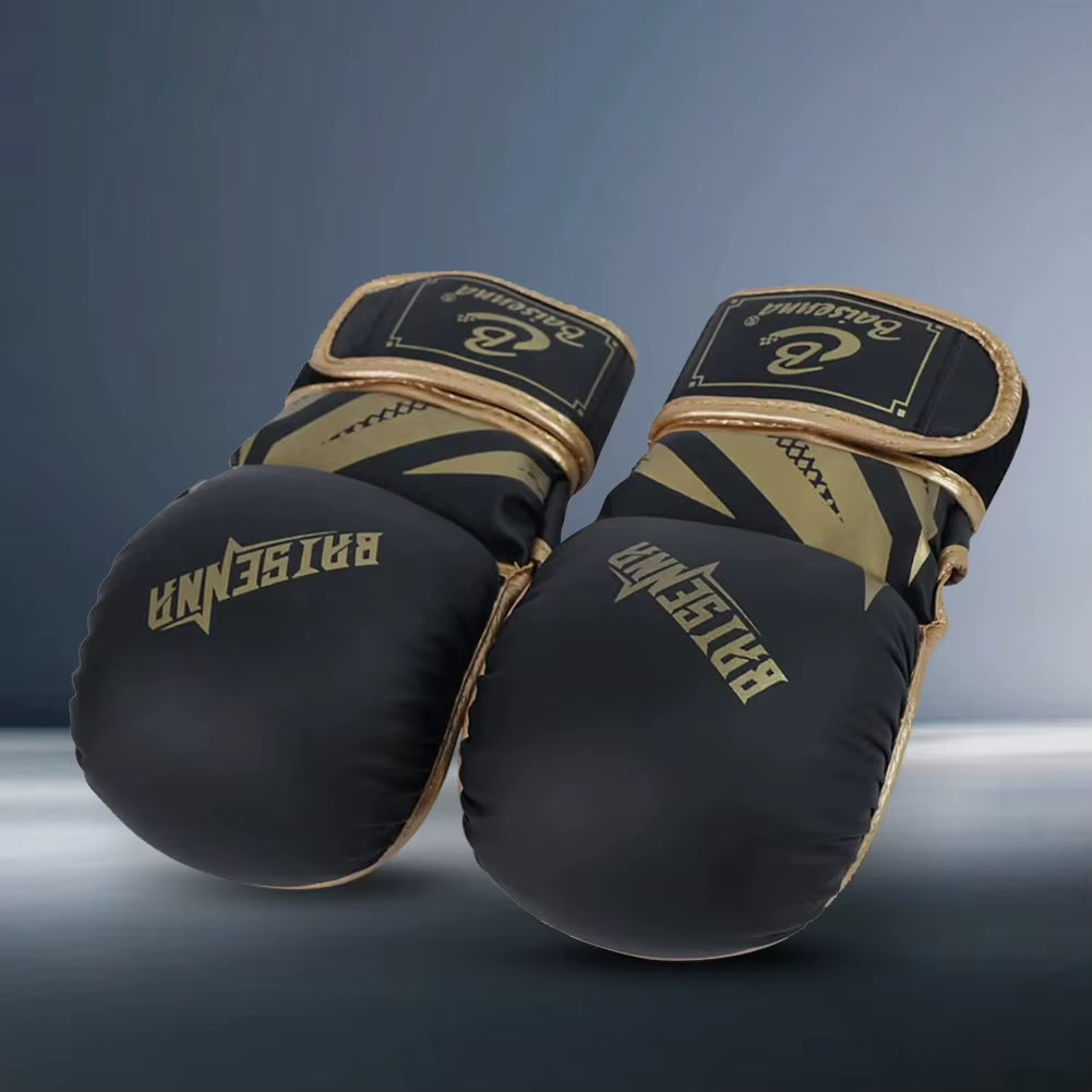 Half Finger Boxing Gloves Thickened Training Gloves PU Leather Kickboxing Gloves Boxing Training Accessories for Adult Children