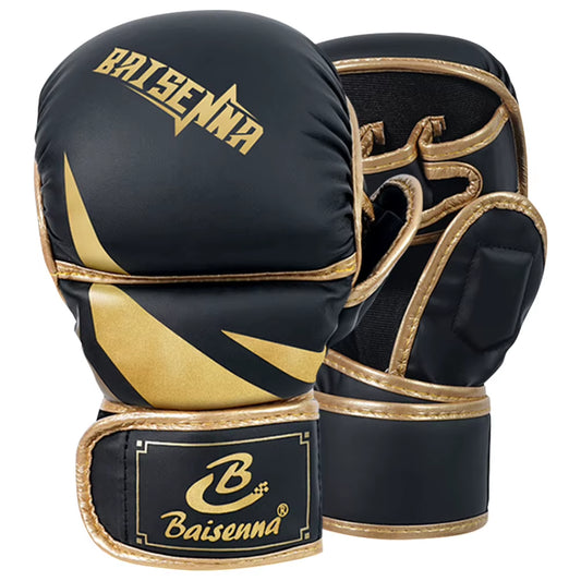 Half Finger Boxing Gloves Thickened Training Gloves PU Leather Kickboxing Gloves Boxing Training Accessories for Adult Children