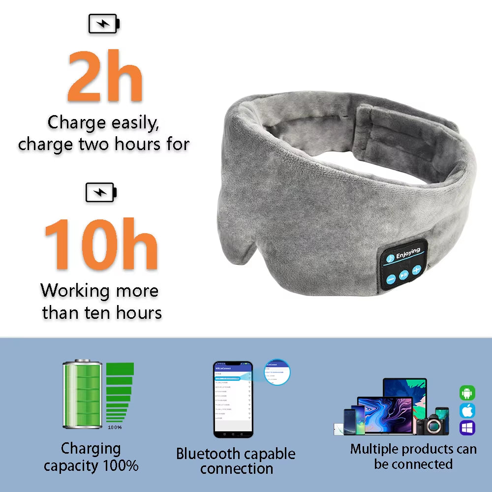 Earphones Bluetooth Wireless Soft Cotton Sleeping Mask with Ice Eye Gel Mask Summer Beauty Sleeping Eye Mask