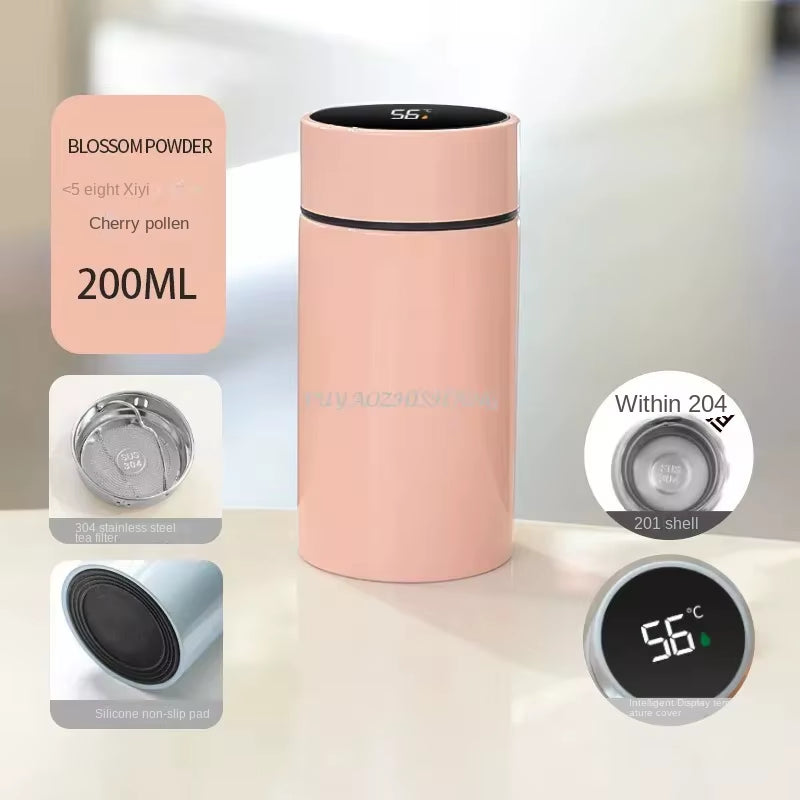 200ML Smart Thermos Water Bottle Intelligent Temperature Display Stainless Steel Vacuum Flasks Thermoses with Filter Tee Cup