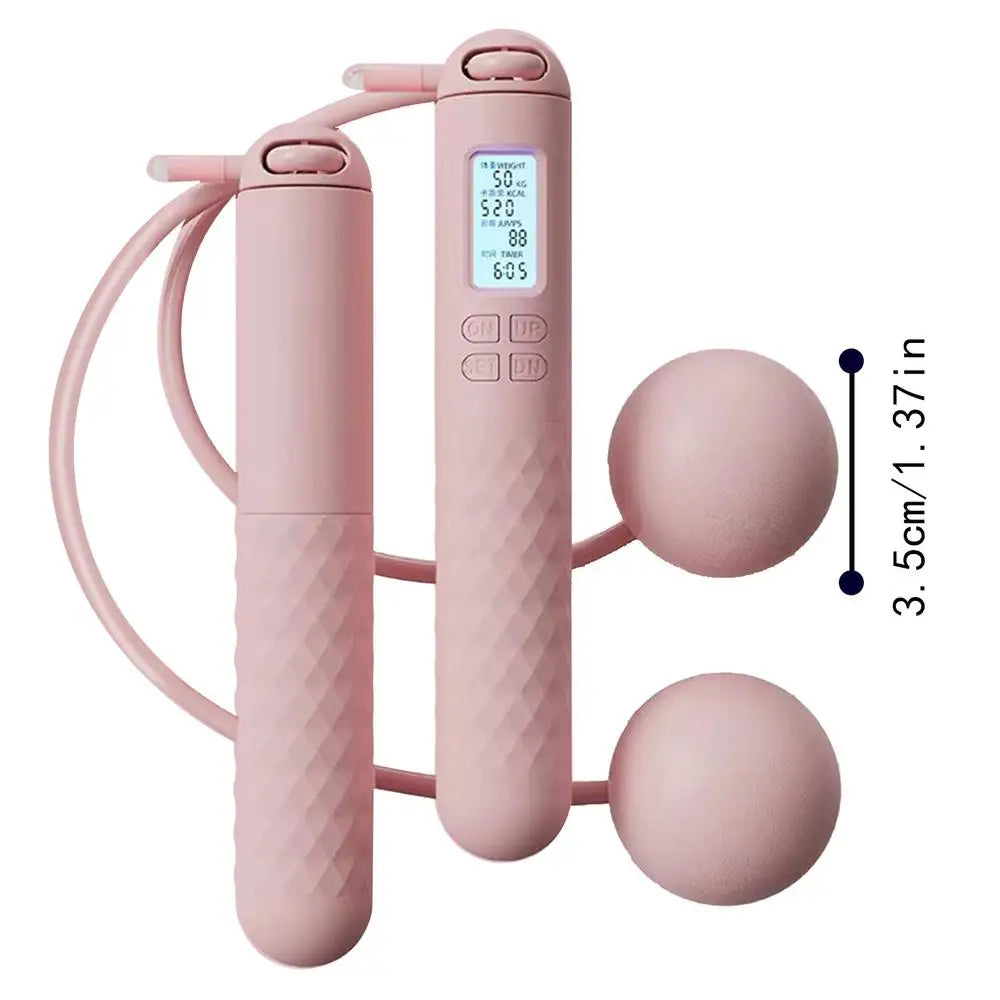 Ropeless Jump Rope with Counter Fitness Weighted Skipping Rope Smart Cordless Ball-Weighted Digital Counting Jump Rope