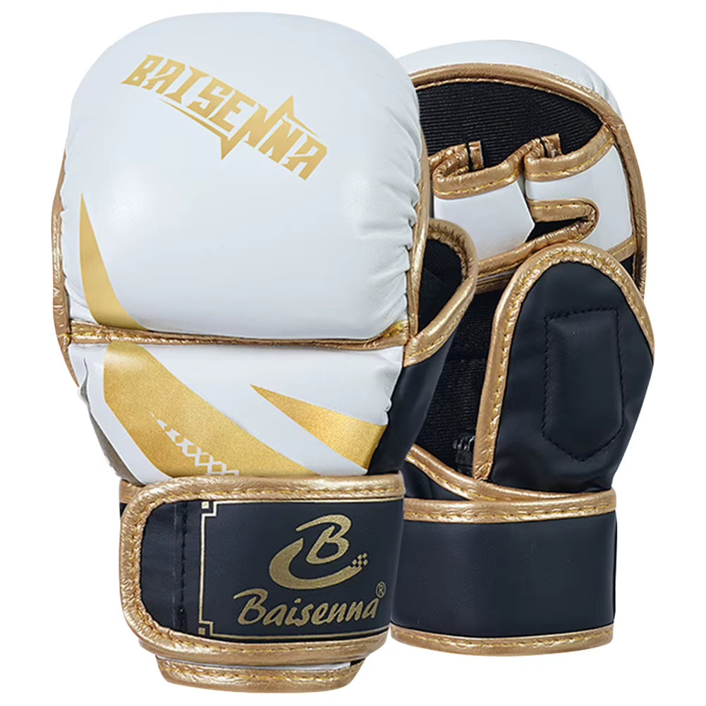 Half Finger Boxing Gloves Thickened Training Gloves PU Leather Kickboxing Gloves Boxing Training Accessories for Adult Children