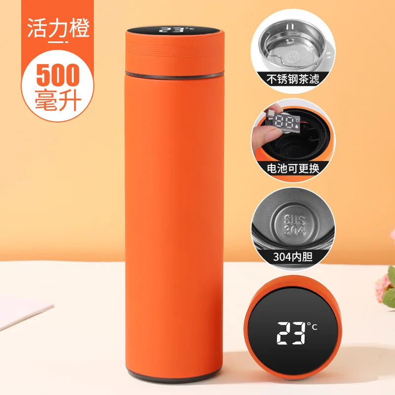500ML Smart Thermos Water Bottle Stainless Steel Insulation Touch Intelligent Temperature Display Vacuum Flasks Cup Digital Mug